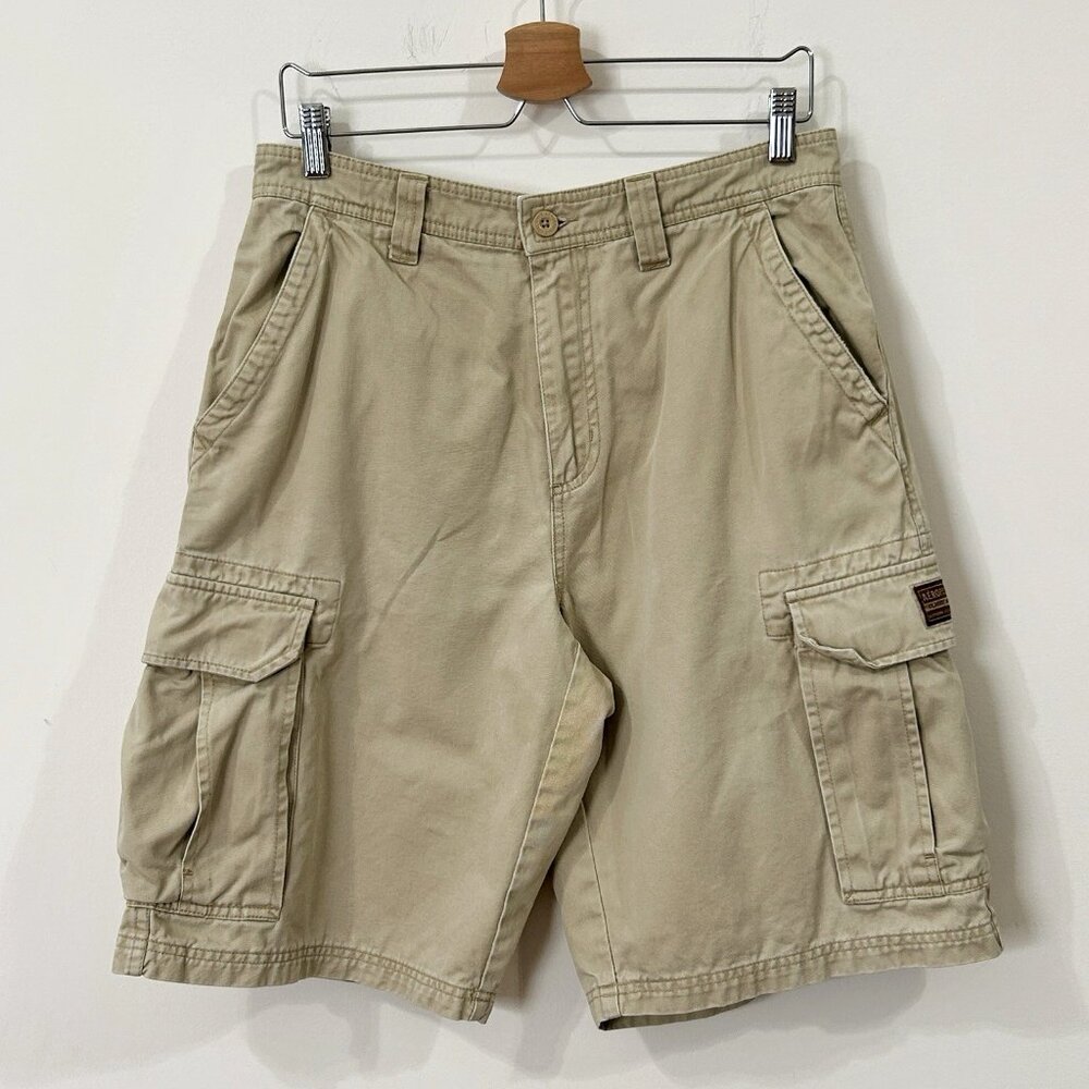 AEROPOSTALE A87 Y2K Cargo Shorts Men Sz 31 Utility Streetwear Cotton Khaki